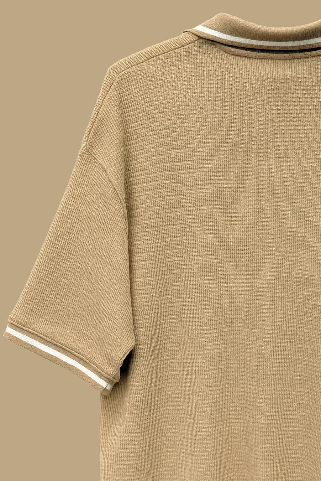 Oversized Desert Pearl Johnny Collar Polo