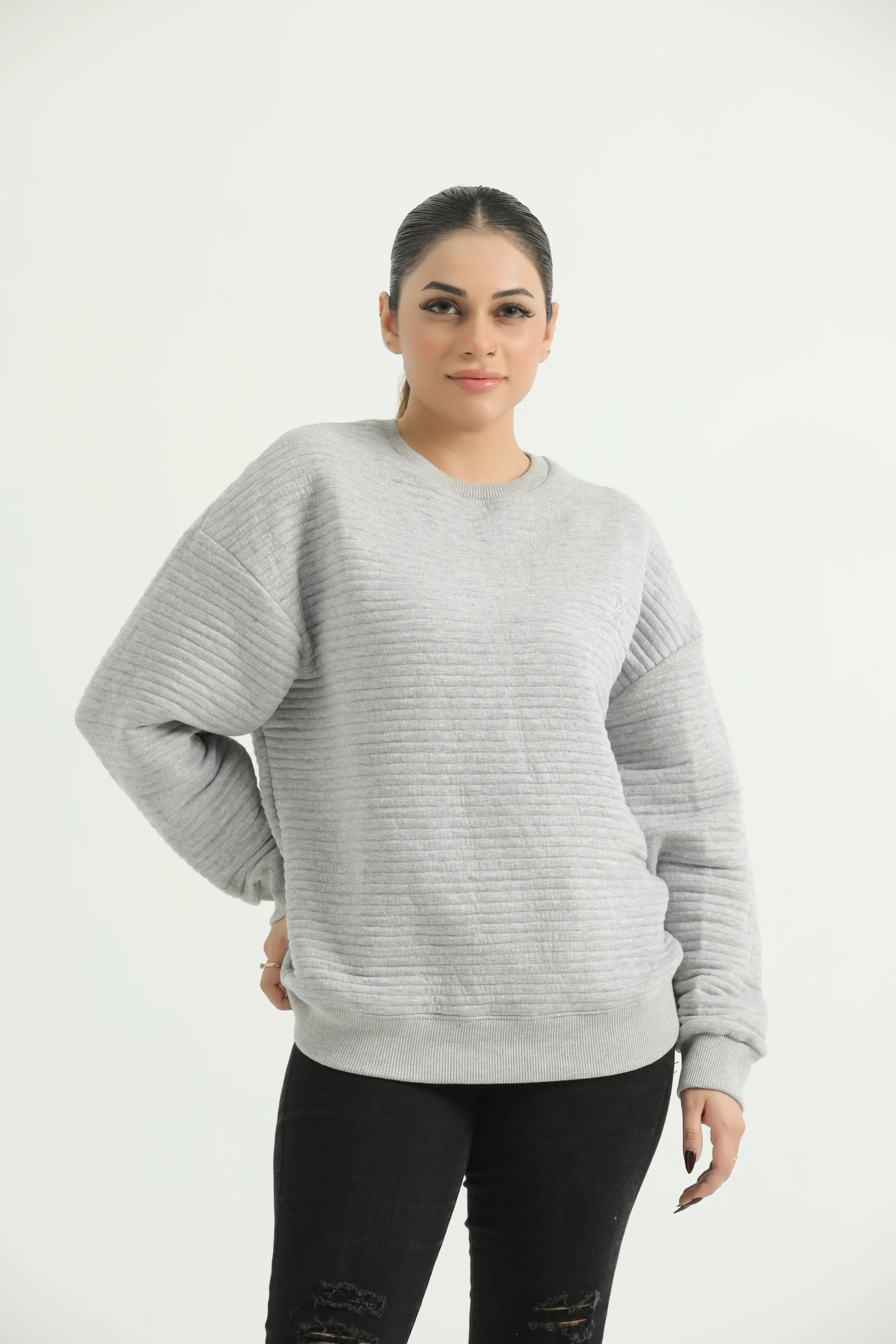 The Ribbed Ridge Oversized Sweatshirt