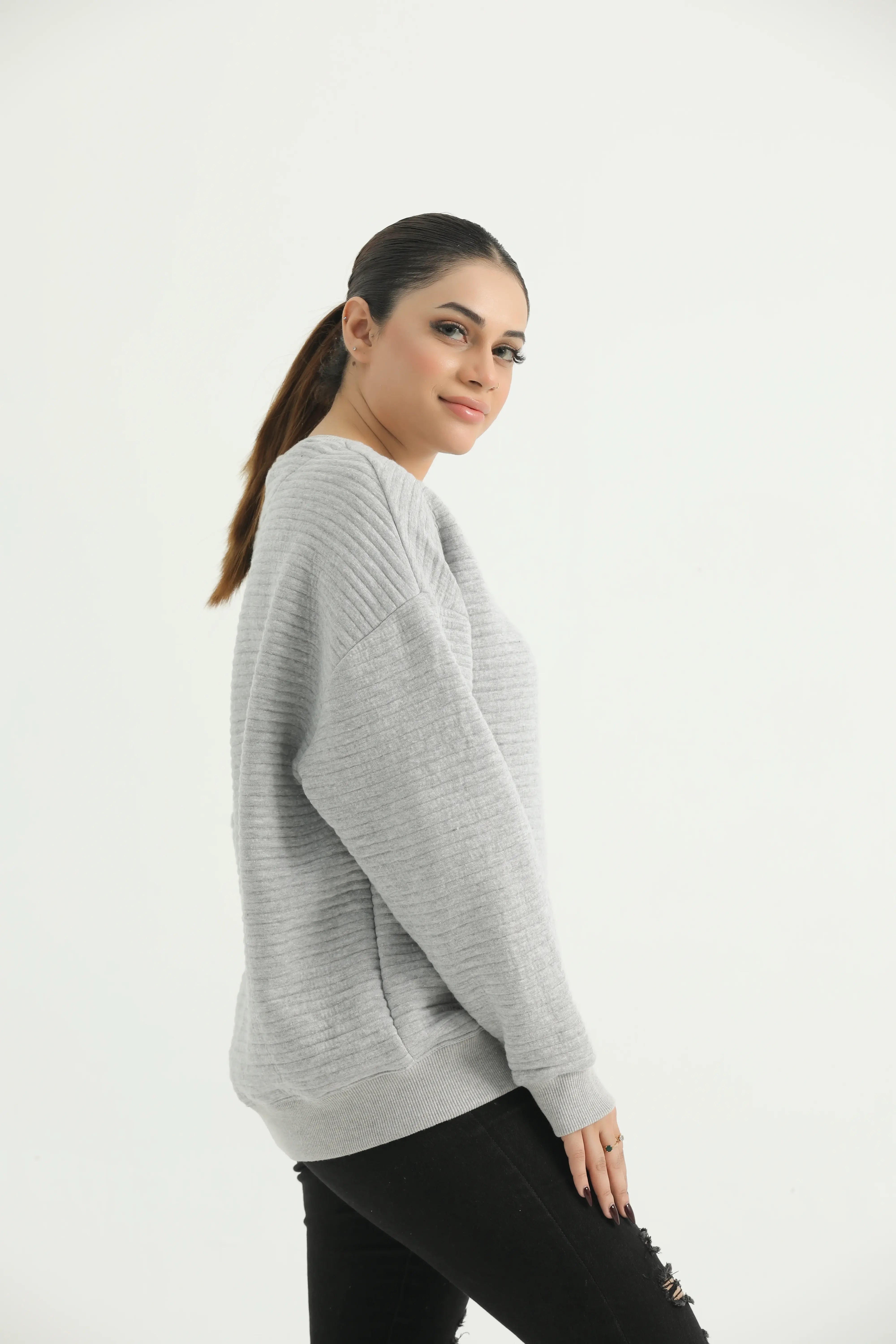 The Ribbed Ridge Oversized Sweatshirt