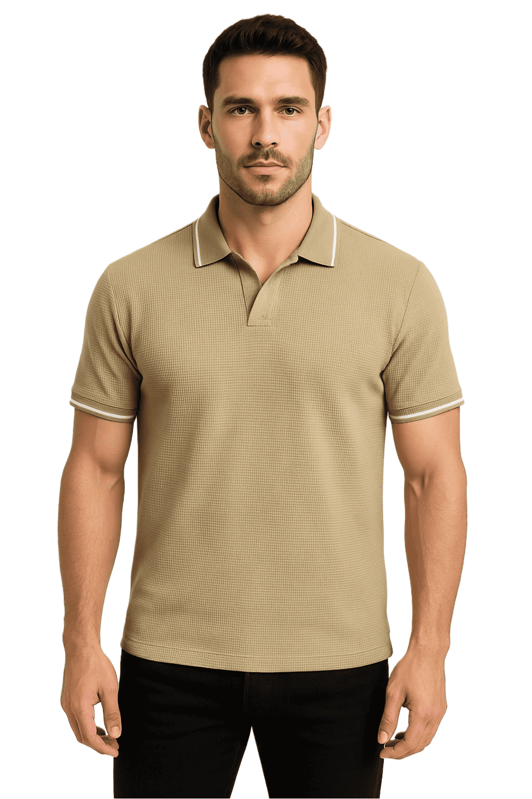 Oversized Desert Pearl Johnny Collar Polo