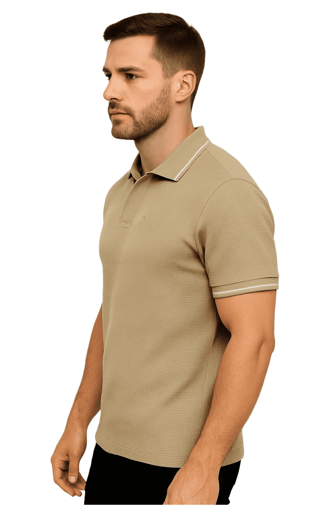 Oversized Desert Pearl Johnny Collar Polo